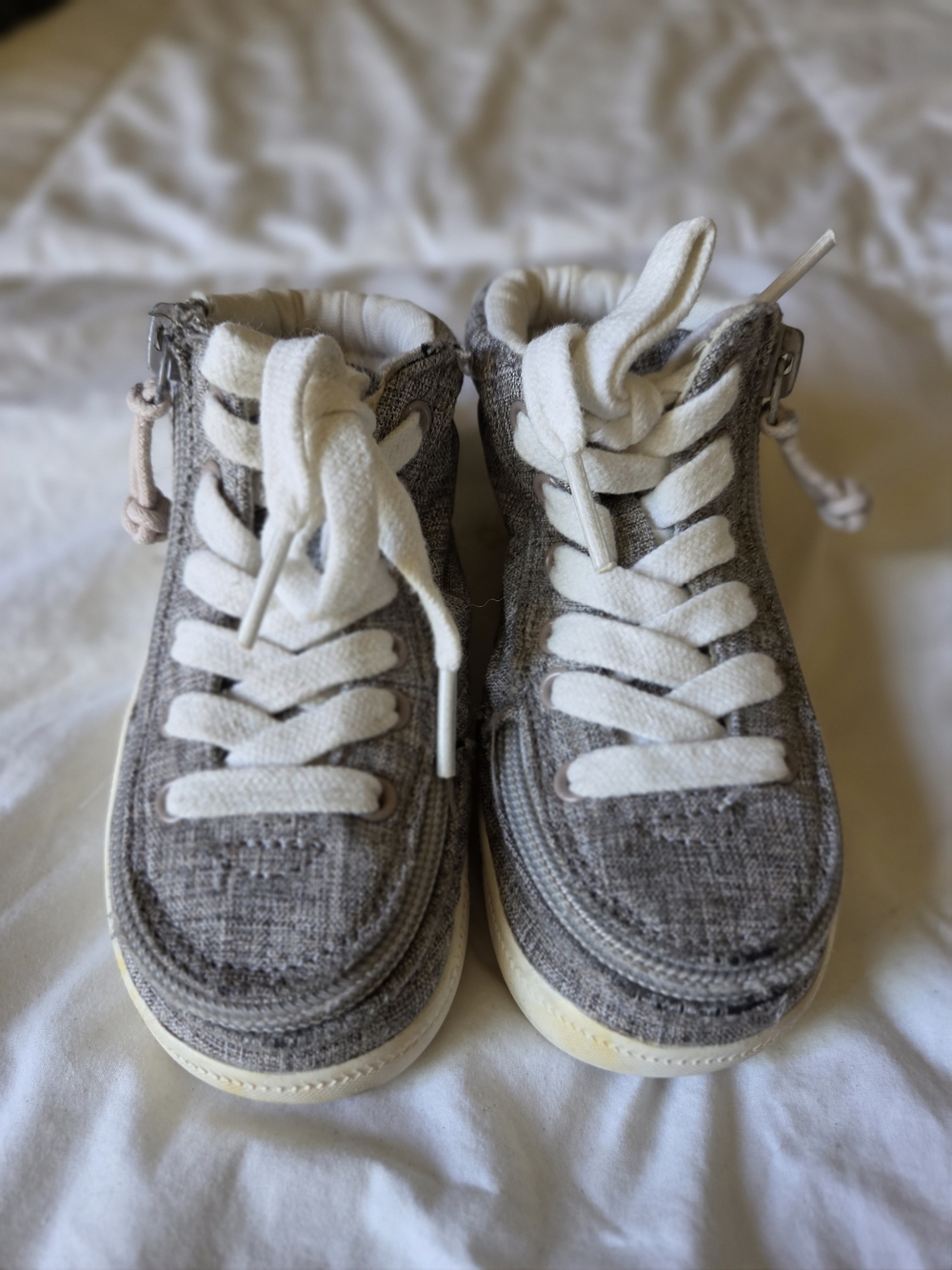BILLY Footwear Toddler Grey Jersey Classic Lace High Tops Size 6 EUC